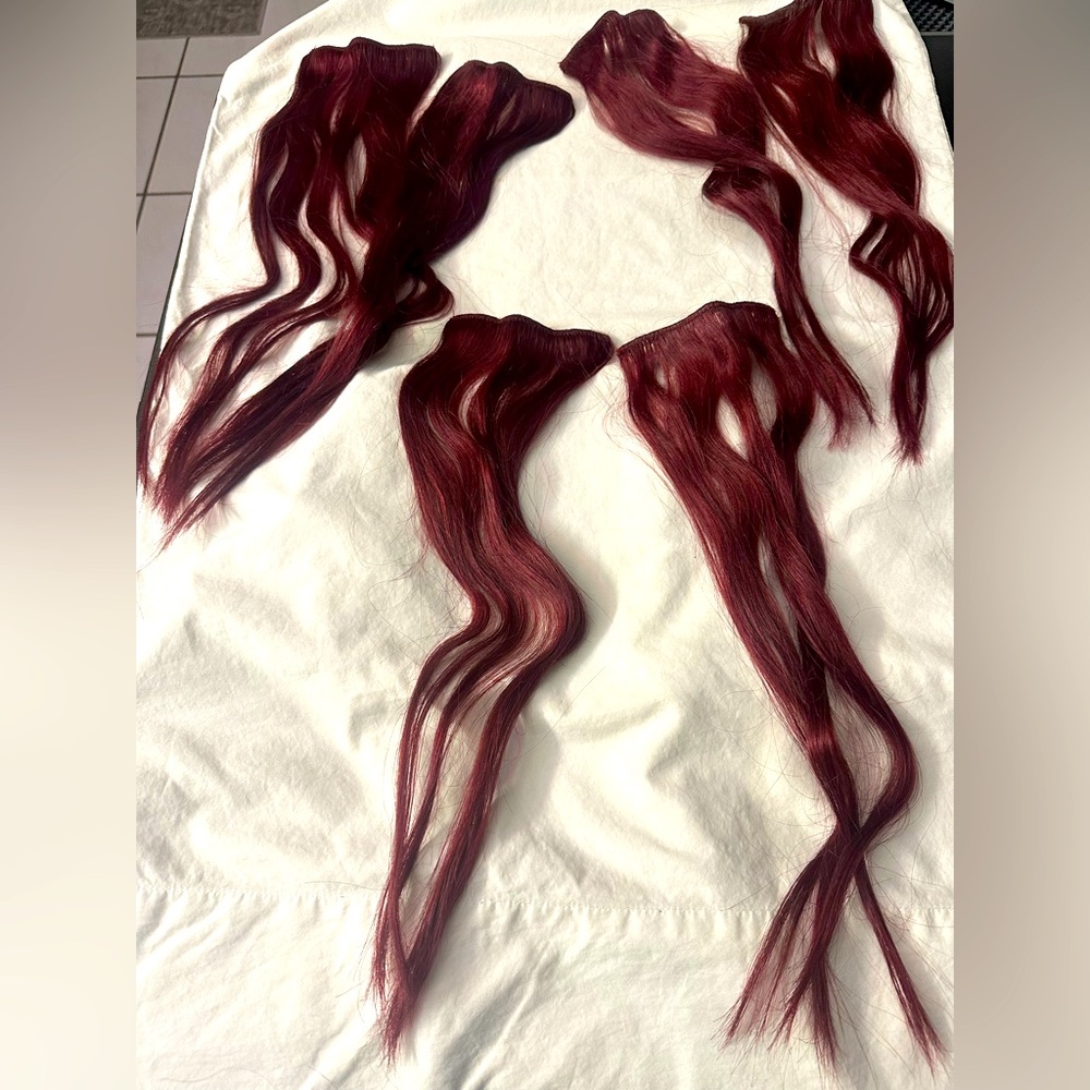 Burgundy Clip-In Hair Extensions - Premium Women’s Wig Extensions